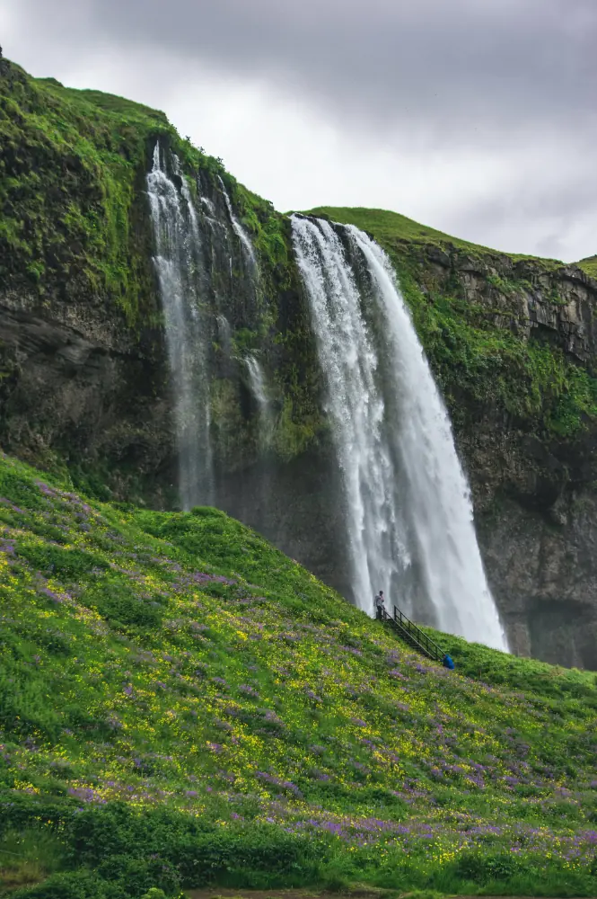 Mountain with a waterfall